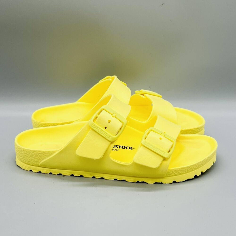 Birkenstock Sandals Womens 6 Yellow Arizona EVA Buckle Strap Slide Comfort Shoes